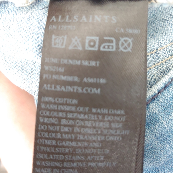 All Saints June Denim Skirt Button Up Size 0 - Picture 13 of 13